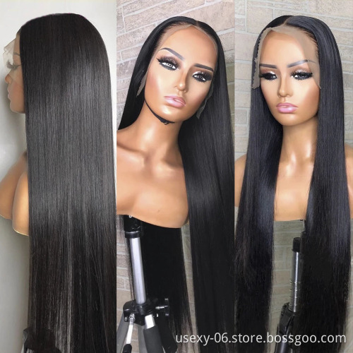 Top Quality 150% 180% Density Unprocessed Original Real Virgin Brazilian Human Long Hair Lace Front Cuticle Aligned Wig